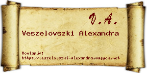 Veszelovszki Alexandra névjegykártya