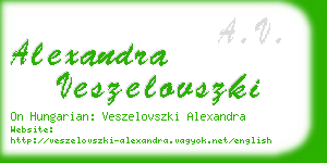 alexandra veszelovszki business card